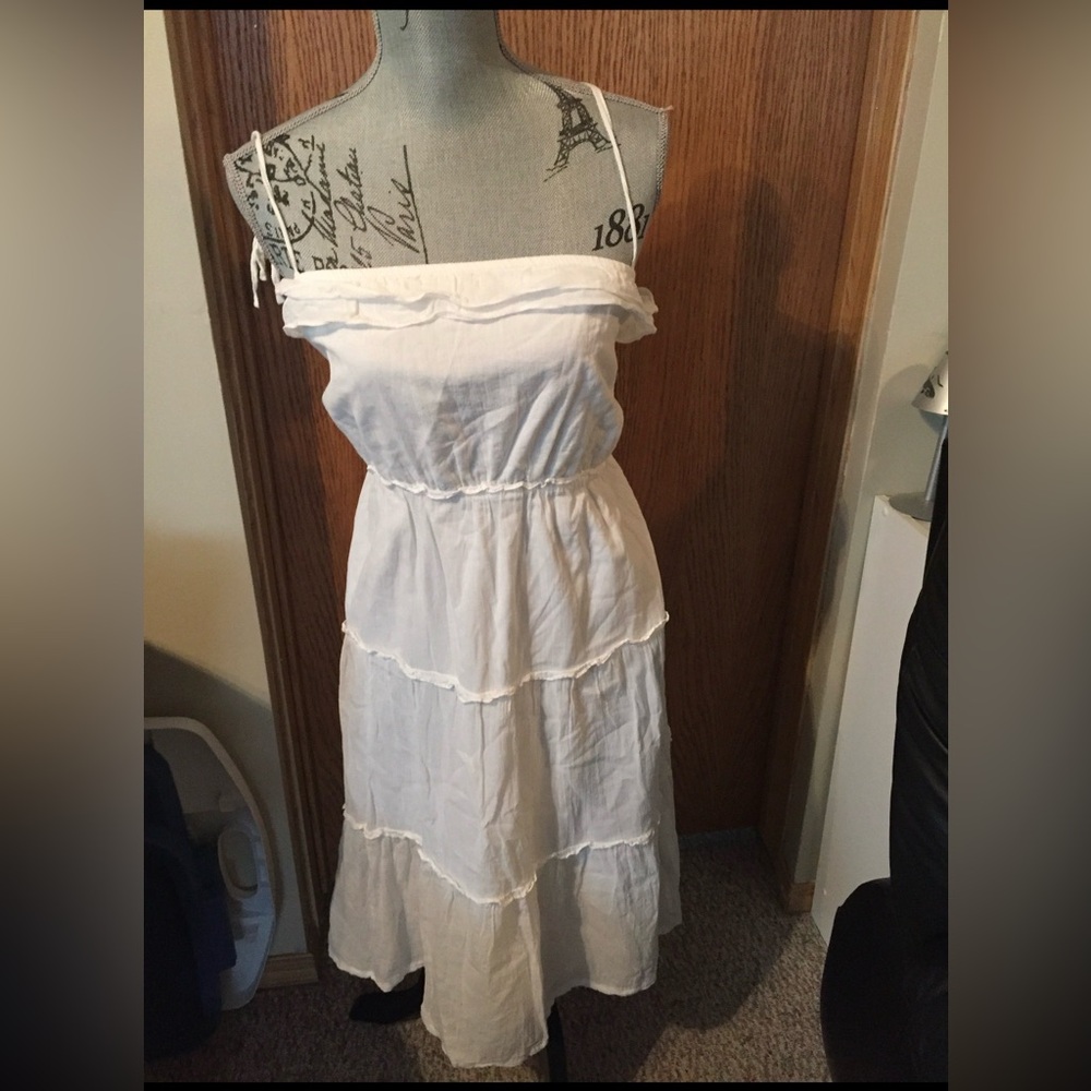 Really cute white tie up strap dress